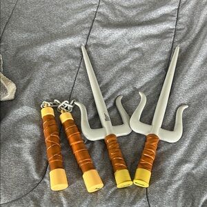 Vintage Teenage Mutant Ninja Turtles Toy Weapons Set